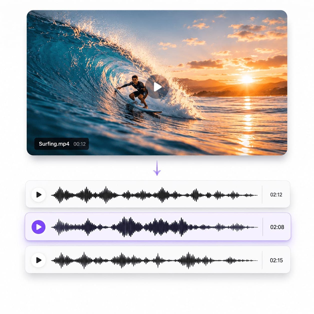 Multiple music outputs per upload per video