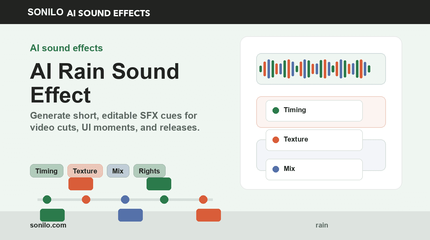 AI Rain sound effect for video edits cover