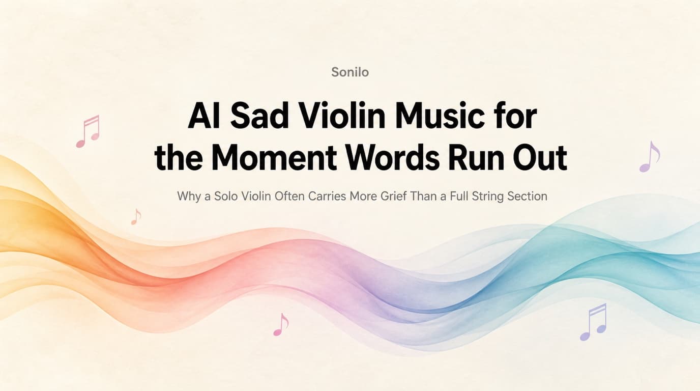 Generate AI Sad Violin Music for Quiet, Reflective Scenes cover illustration