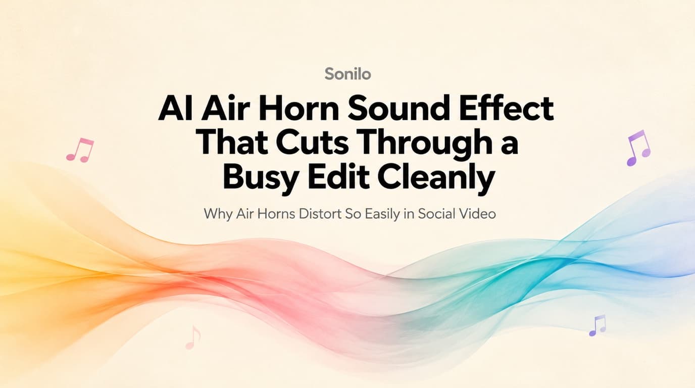 Generate an AI Air Horn Sound Effect for Punchy Reaction Edits cover illustration