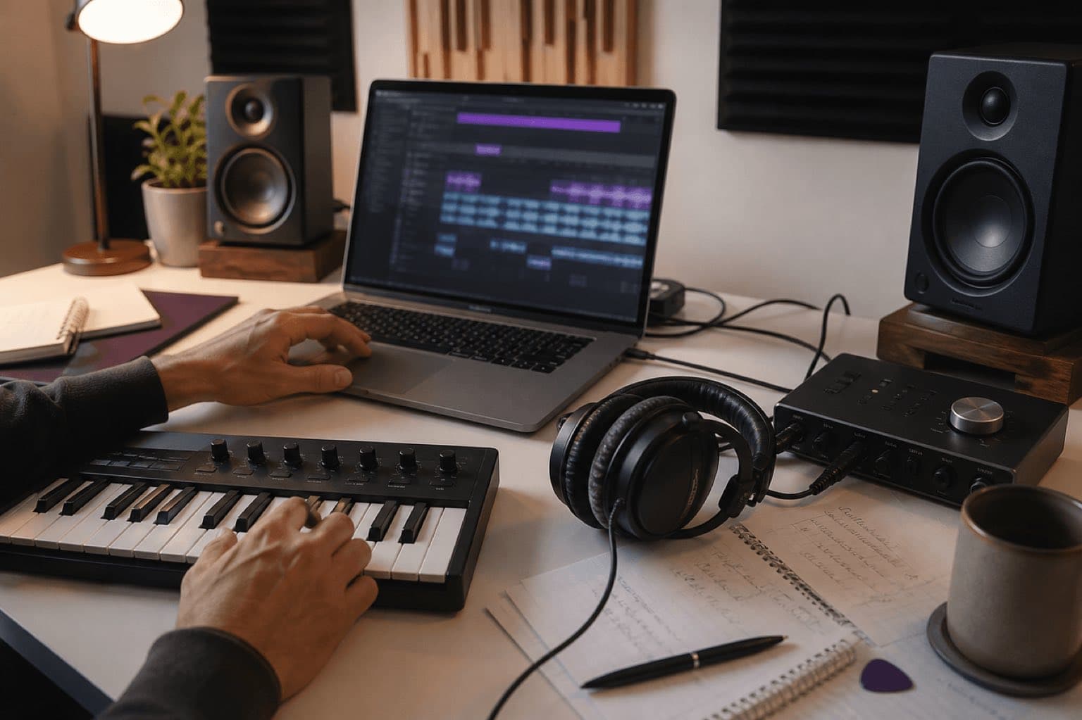 Original editorial diagram mapping song, video score, composition, background music, and API workflows