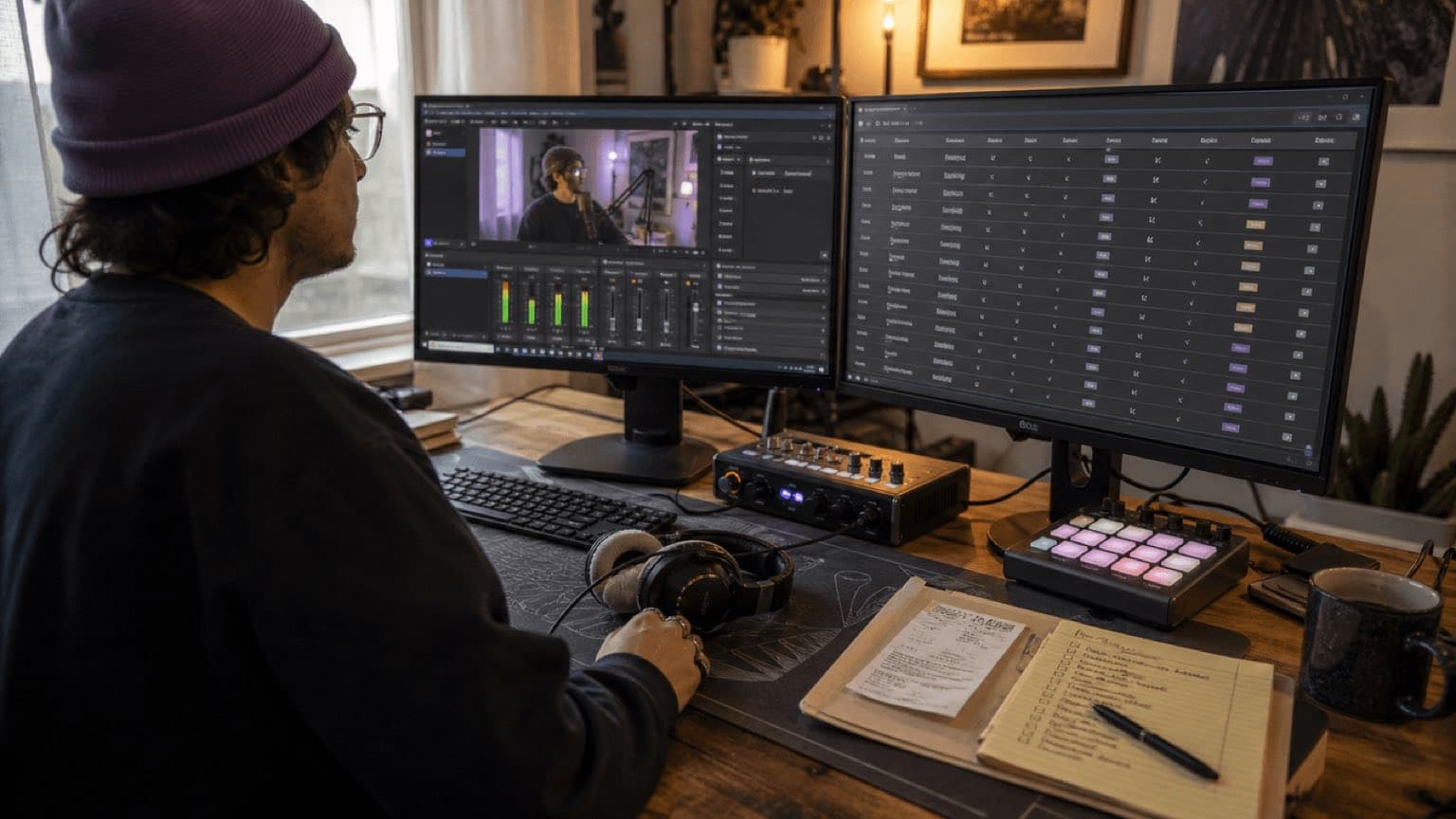 Creator reviews audio channels and music license scope before going live