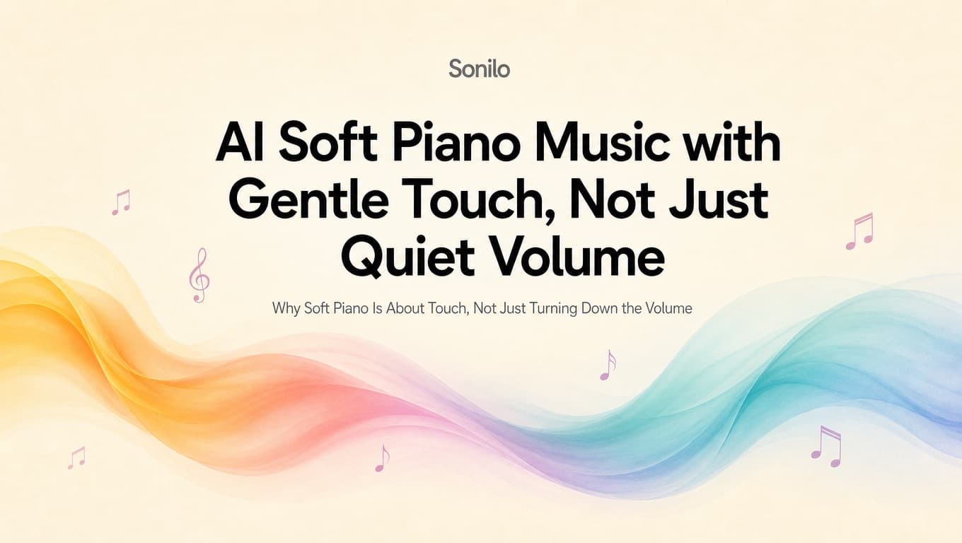 AI Soft Piano Music with Gentle Touch, Not Just Quiet Volume cover illustration