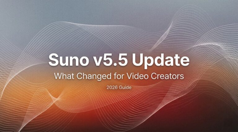 Suno v5.5 video creators guide cover showing the 2026 update details and new features for music generation.