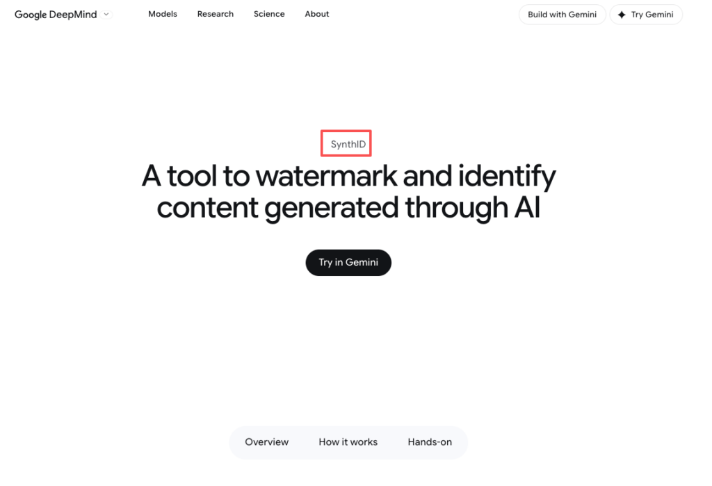Google DeepMind SynthID tool used to watermark and identify AI audio content in lyria 3 pro google vids.