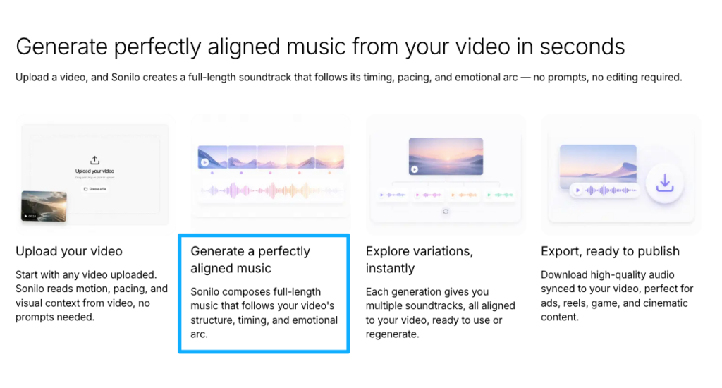 Using Sonilo software to generate and perfectly align the best music for wedding video automatically.
