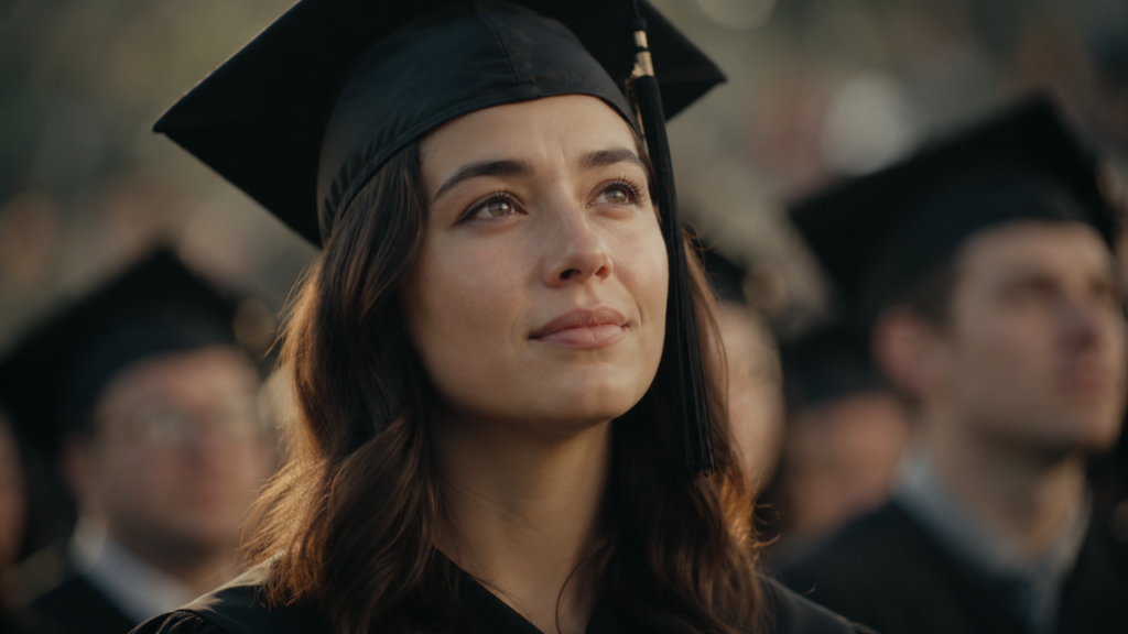 A hopeful graduate looking forward. Explore emotional graduation video music ideas for sentimental and moving moments.