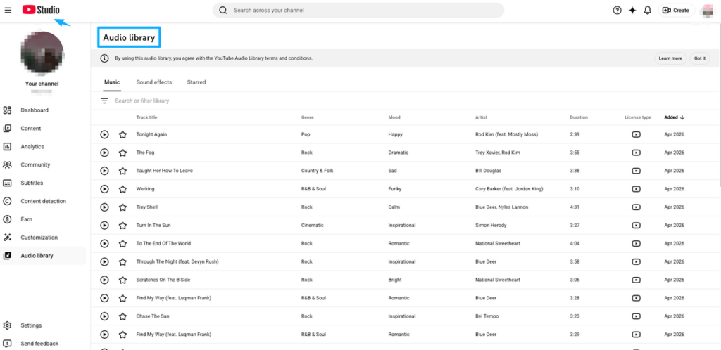Browse the YouTube Audio Library to find free, copyright-safe graduation video music ideas for your creative edits.